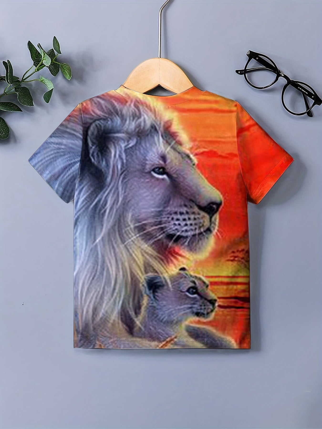 Kids Lion Graphic Tee - Fun Summer Shirt
