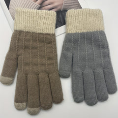 Winter Knitted Velvet Warm Gloves for Men and Women