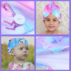 Microfiber Hair Towel with Button Soft Hair Drying Cap Hair Turban Hair Towel