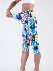 Floral Print Skinny Leggings High Waist Yoga Leggings