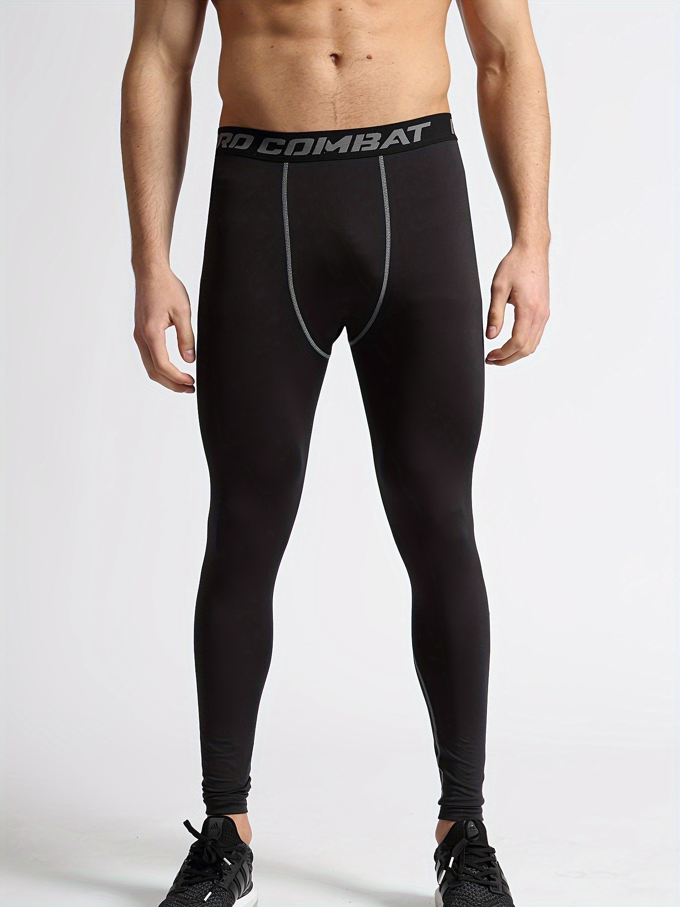 Men's Alphabets Pattern Compression Pants for Fitness