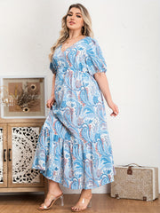 Paisley Floral Print Maxi Dress