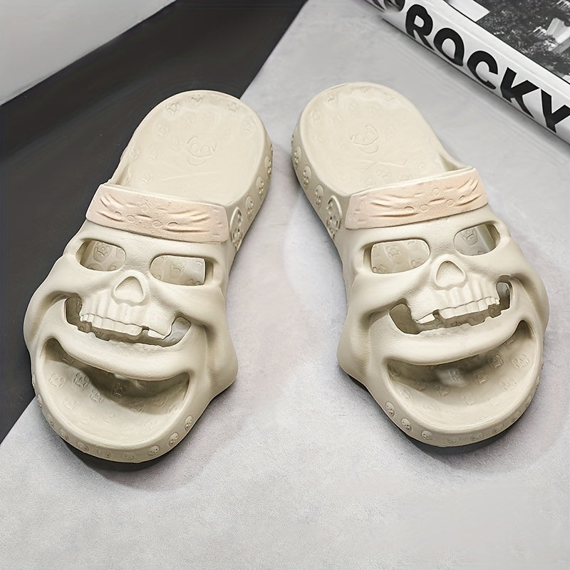 Men's Skull Slides Non Slip Slippers Open Toe Shoes