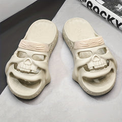 Men's Skull Slides Non Slip Slippers Open Toe Shoes