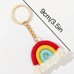 Boho Rainbow Keychain Vintage Car Keyring Bag Purse Charm