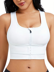 High Stretch Zipper Front Sports Bra for Women