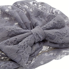 Baby Girls Turban Hat with Knotted Lace Flower for Wedding