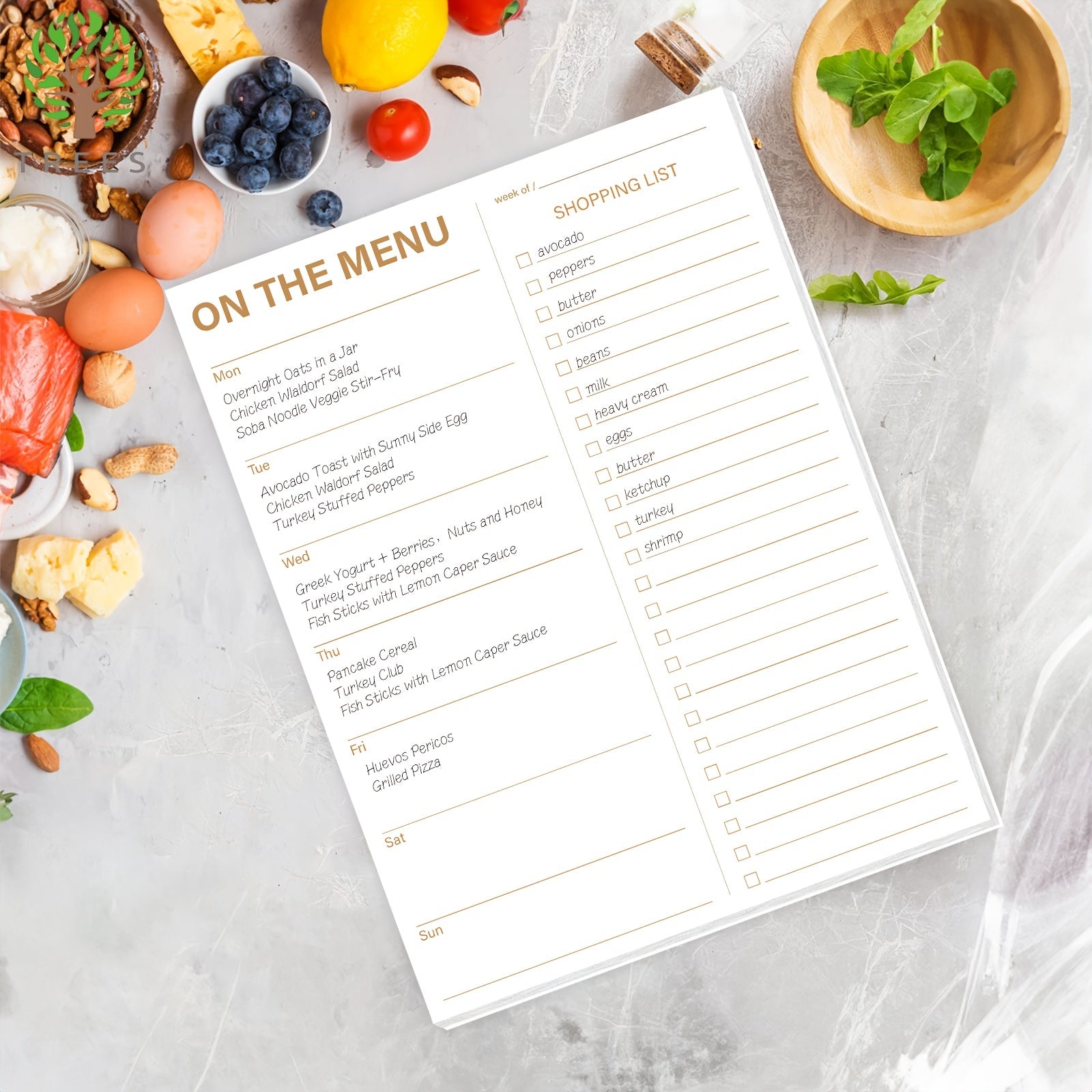 Meal Planner Notepad for Refrigerator - 52 Sheets Magnetic Organizer
