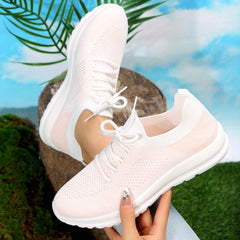 Women's Breathable Knit Sneakers Lightweight Lace Up Shoes
