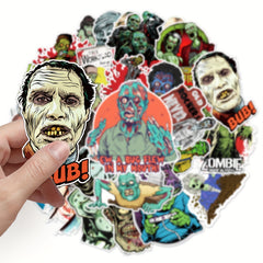 Set of 51 Custom Zombie Graffiti Stickers for Skateboards & More