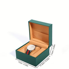 Right Angle Bezel Watch Box With Flip Cover PU Leather Watch Packaging Box