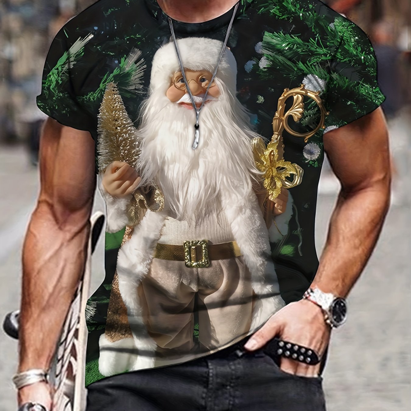 Christmas Santa Claus 3d Print Men's Graphic T shirt