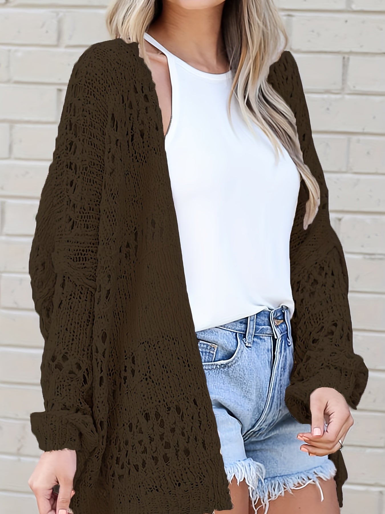 Boho Crochet Knit Cardigan Summer Sweater Beach Wear