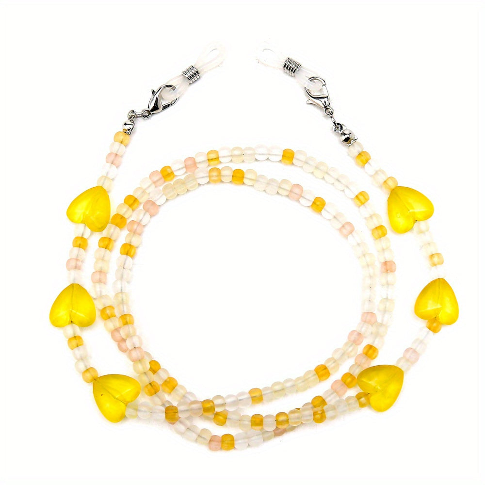 Heart Beaded Glasses Chain Acrylic Eyeglasses Lanyard Strap