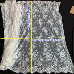 3m Long 1.5m Wide Eyelash Lace Mesh Fabric DIY Tablecloth Curtain Dress