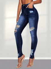 Ripped High Rise Skinny Jeans