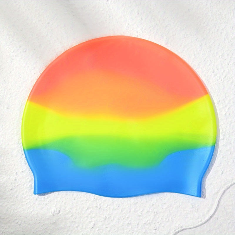 Gradient Silicone Swimming Cap for Adults
