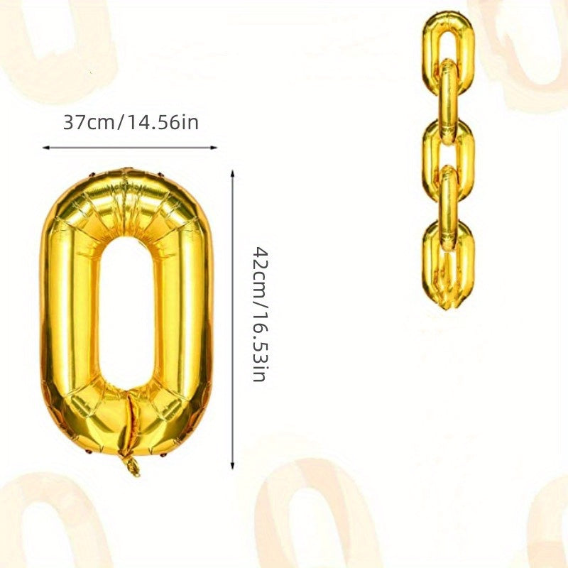 5pcs Long 41 Aluminum Foil Chain Balloon for Hip Hop Retro Theme Party