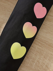 Gradient Hearts Graphic Girls Casual Pants High Waist Trousers