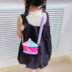 Kids Silicone Coin Purse House Shape Shoulder Bag