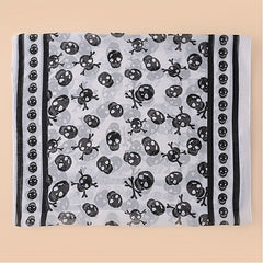 Halloween Skull Print Casual Scarf Solid Gauze Shawl Head Wrap Headscarf