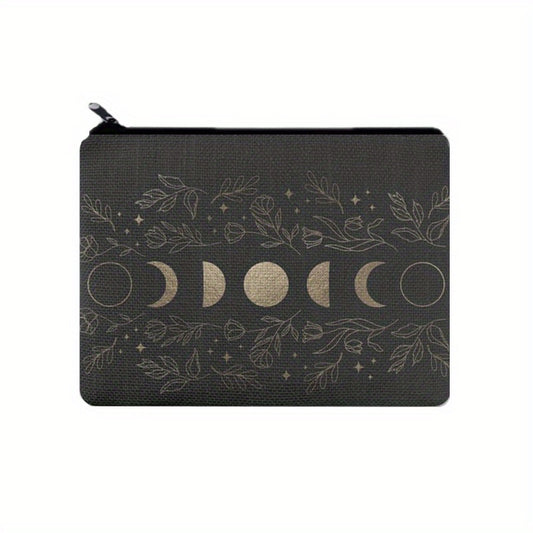 Moon Print Carry All Pouch Zipper Storage Bag Cosmetic Coin Purse