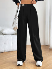 Wide Leg Casual Pants Elastic Waist Running Jogger Pants