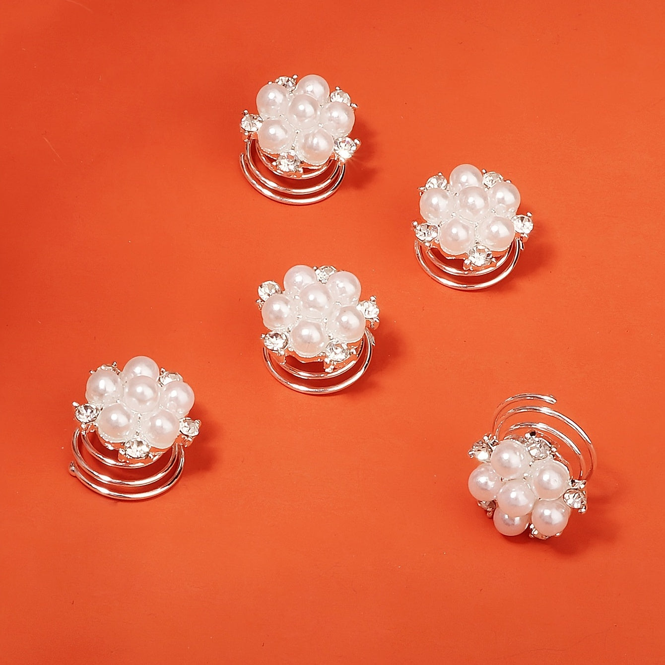 Pearl Rhinestone Bridesmaid Hair Clips Wedding Hair Accessories