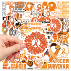 50pcs Leukemia Cancer Awareness Stickers Waterproof DIY Creative Stickers