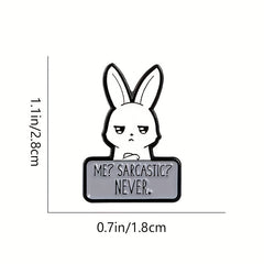 SARCASTIC NEVER Rabbit Enamel Brooch