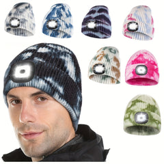 2pcs USB Rechargeable LED Cap Tie Dyed Hat