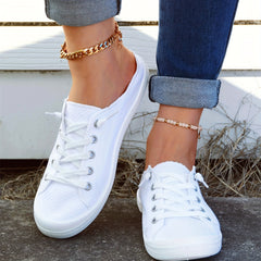 Women's Slip on Mules Sneakers Lace Up Lightweight Walking Shoes