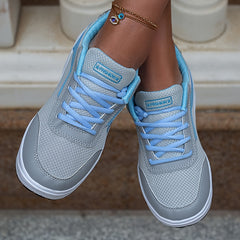 Women's Mesh Lace-Up Wedge Sneakers for Walking Sports Comfort