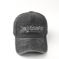 Washed Letter Embroidery Baseball Cap Women's Autumn And Winter All match Peaked