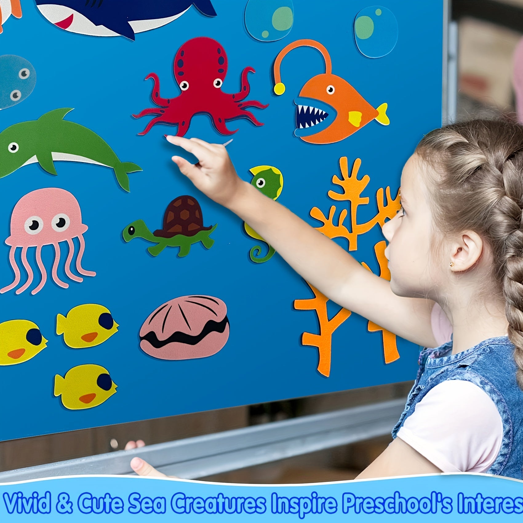Ocean Felt Board Story Set for Toddlers - Under The Sea Flannel Stories Toy