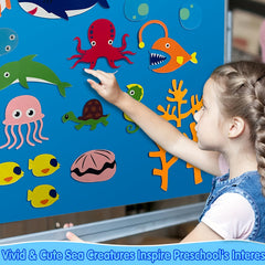 Ocean Felt Board Story Set for Toddlers - Under The Sea Flannel Stories Toy