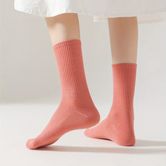 5 Pairs Comfy & Breathable Mid Tube Socks Women's Stockings