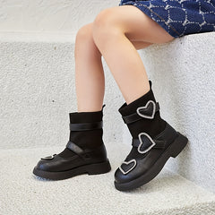 Girls Casual Heart Slip On Boots Non Slip Comfortable Indoor Outdoor Travel