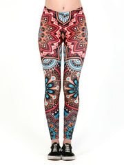 Boho Floral Print High Waist Yoga Leggings