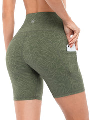 Women's Seamless Hip Lifting Workout Shorts With Pockets