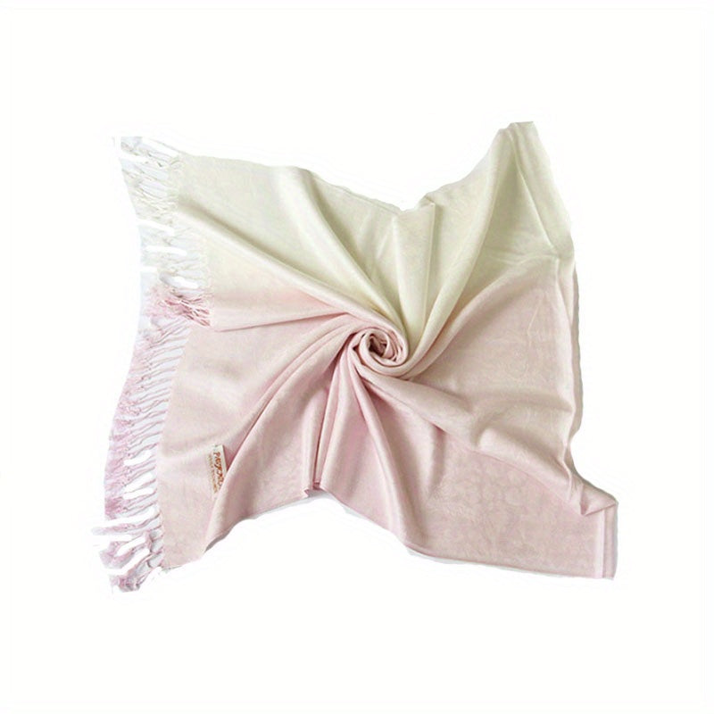 Leopard Paisley Jacquard Scarf Tassel Gradient Cotton Shawl