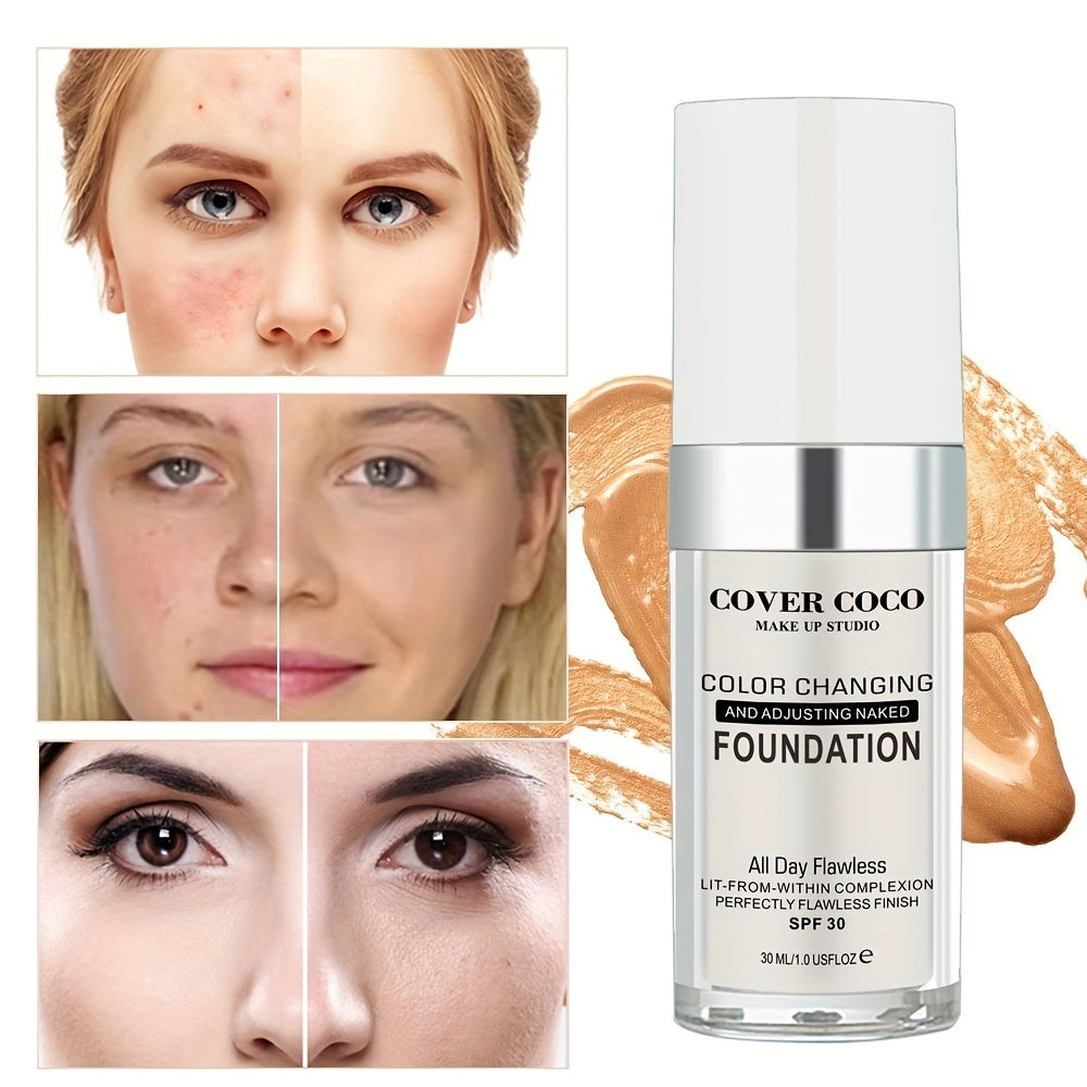 Flawless Colour Changing Liquid Foundation Nude Face Cover Concealer