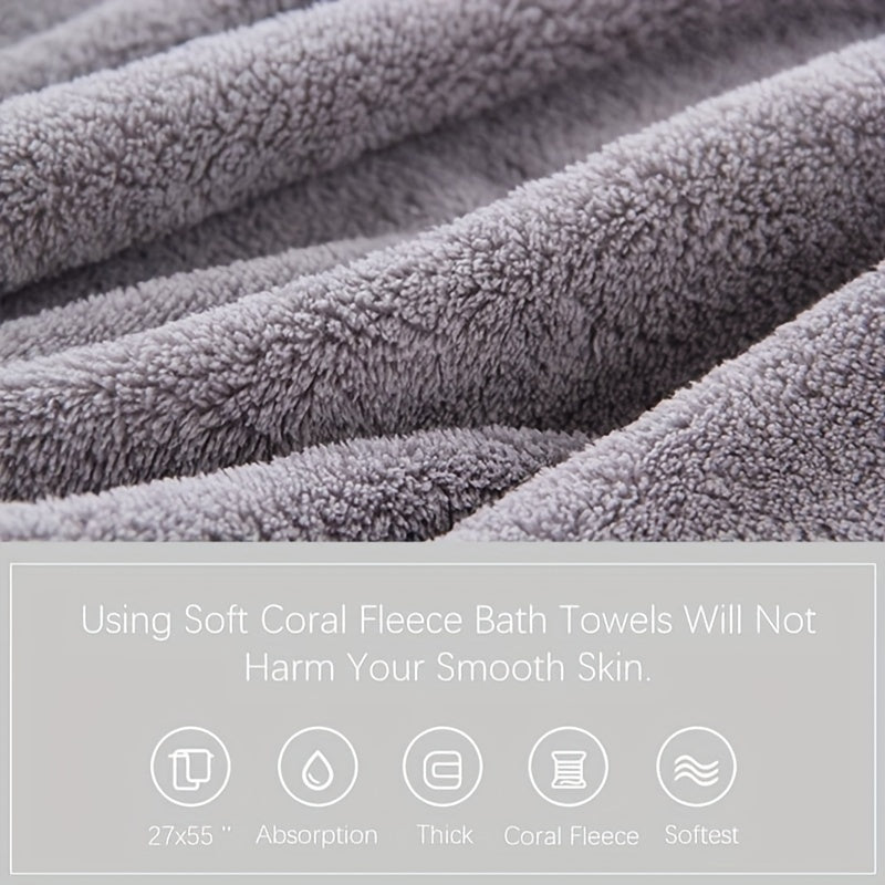 6pcs Coral Fleece Towel Set Soft and Absorbent for Bathroom, Gym, Hotel