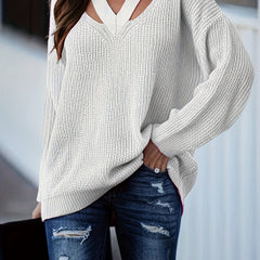 Sexy Sweater Women's V Neck High Stretch Sweater