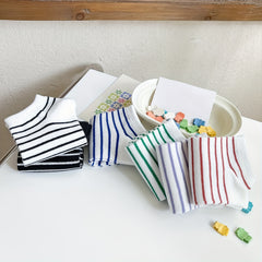 6 Pairs Striped Ankle Socks Women's Short Stockings & Hosiery