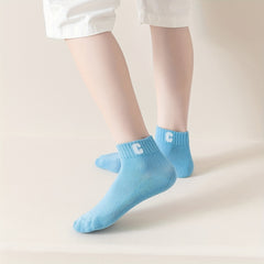 5 Pairs Casual Letter Graphic Print Breathable Socks for Teens