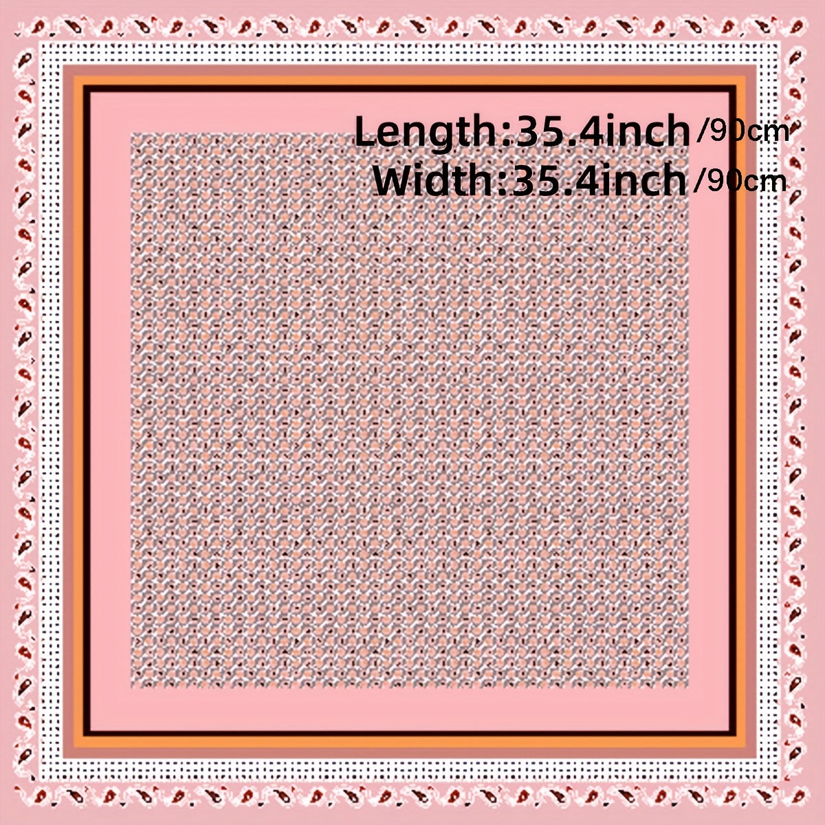 Geometric Pattern Silk Square Scarf Lightweight Neck Scarf