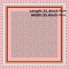 Geometric Pattern Silk Square Scarf Lightweight Neck Scarf