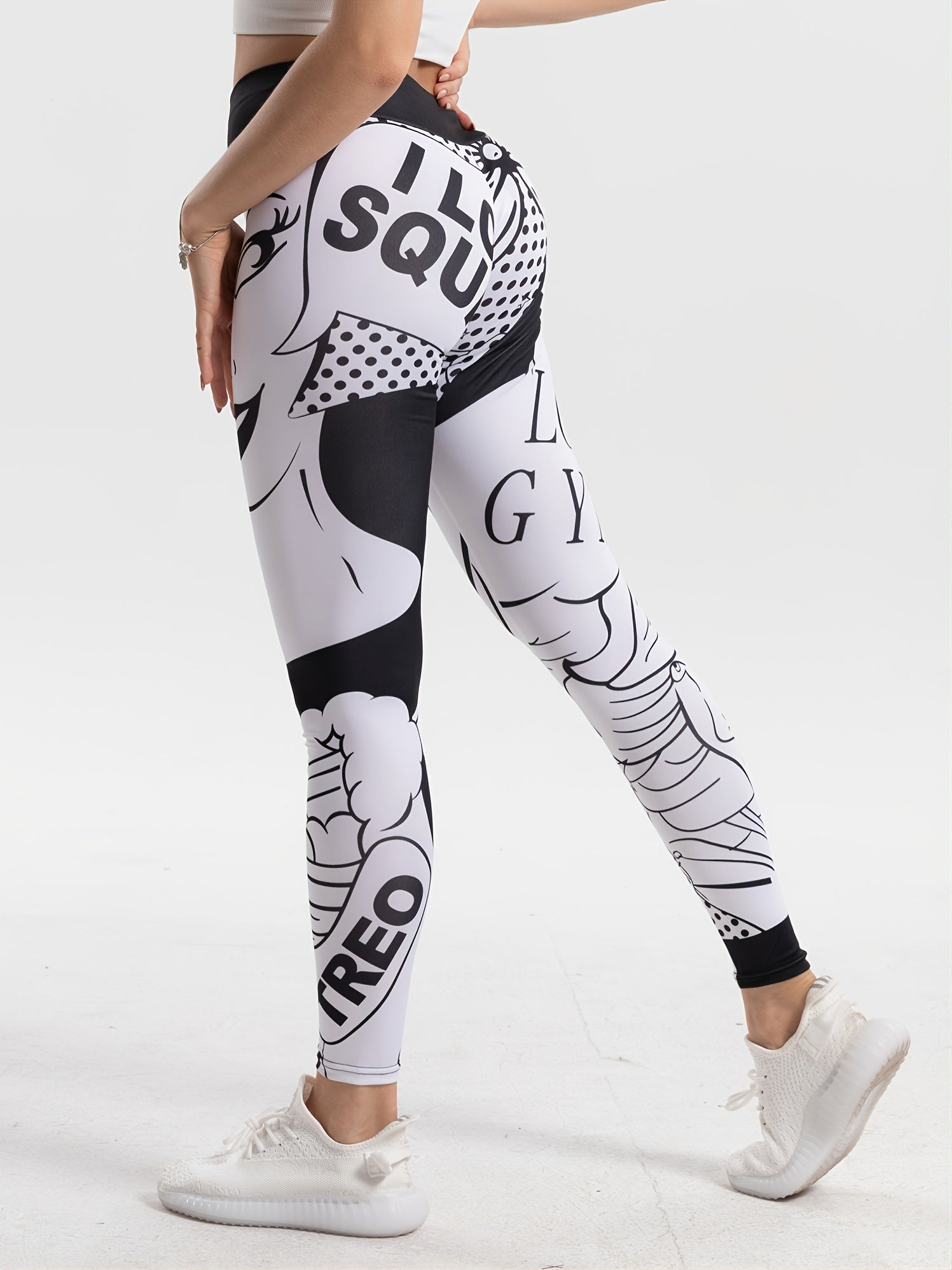 Pop Art Print High Waisted Leggings
