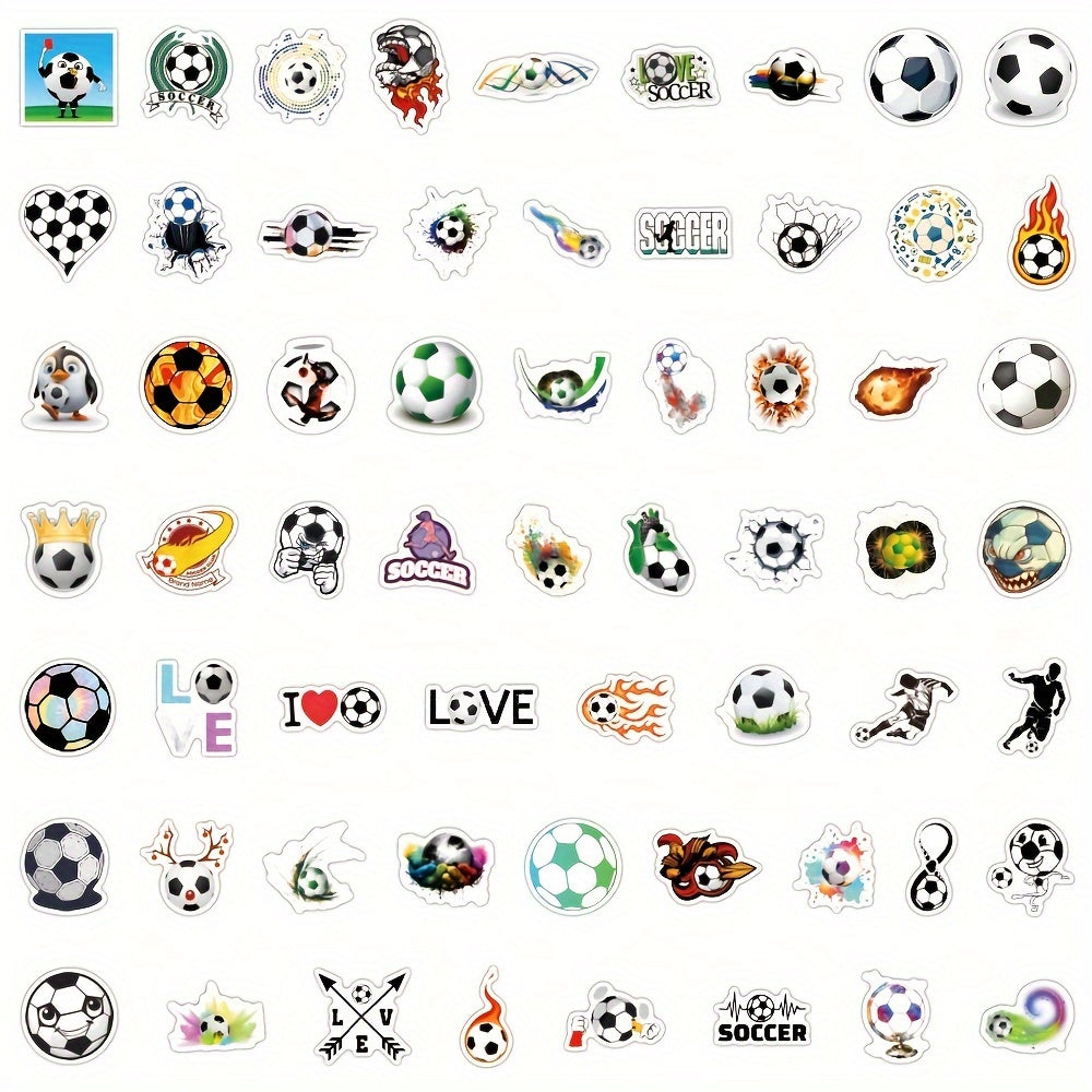 120pcs Soccer Waterproof Sports Stickers for Water Bottles Laptop Car